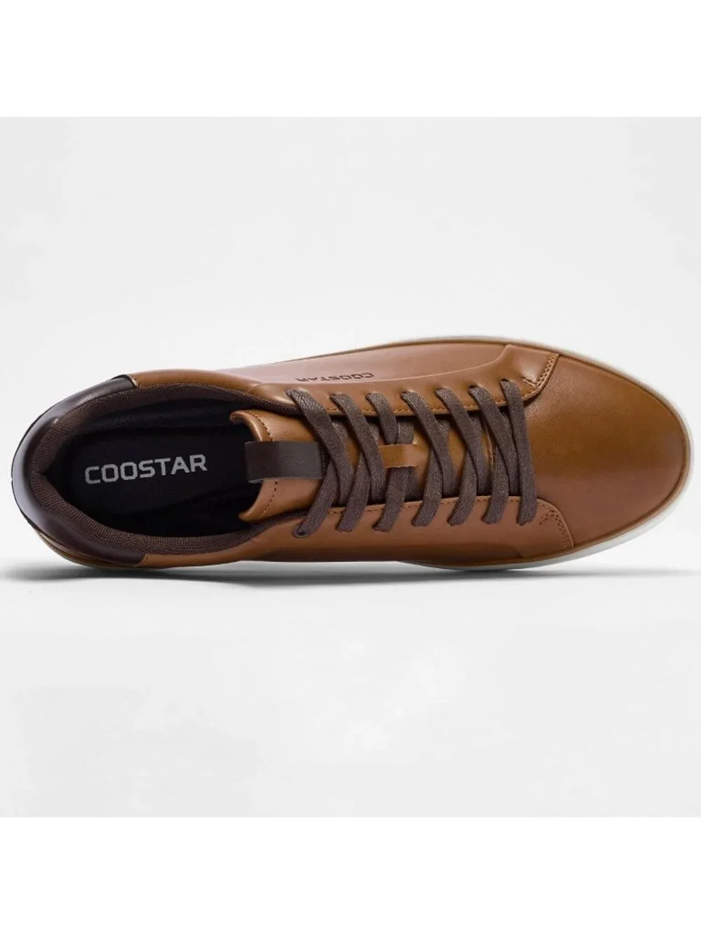 Coostar Men's Brown Rubber Sole Lightweight Comfortable Classic Lace Up Sneakers